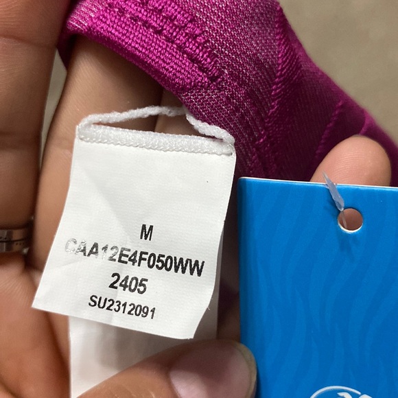 Cupshe Magenta Pink Palm Print Burnout Square Neck One Piece Swimsuit Size M - Picture 5 of 5